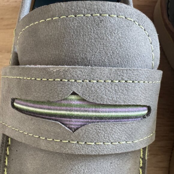 NEW Robert Graham - Men\'s Penny Loafers - Gray nubuck with green stitch - size 9 main image 5